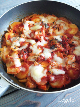 タラとジャガイモと野菜のトマト蒸し焼き