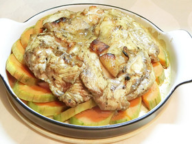 鶏肉と南瓜と大根のオーブン焼き