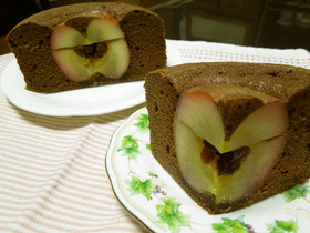 チョコケーキ・バレンタインにりんごの♡