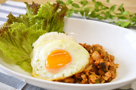 簡単♡茄子と鶏ひき肉のカフェ風ボウル♪