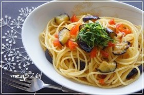 塩トマトで☆トマトと茄子のパスタ