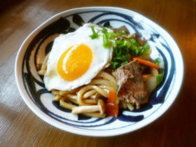 すき焼き風焼きうどん♪