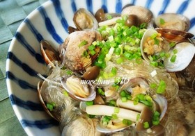 あさりの酒蒸しで春雨＊あさりの旨味♪