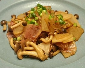 ご飯がすすむ！大根とベーコンの炒め物