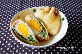 朝食にも◎ほうれん草＆ベーコンエッグ巾着