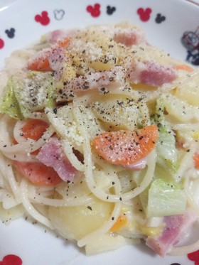 簡単！白菜とベーコンのクリームパスタ