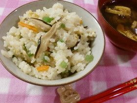 鶏肉とフキの炊き込みごはん♪