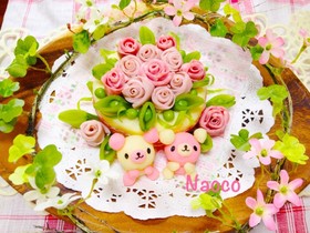 ハム薔薇とくまちゃんのポテトサラダケーキ