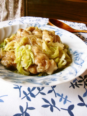 キャベツと鶏肉と春雨のオイスター煮