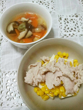 スープもできちゃう！冷しゃぶ豆腐サラダ☆