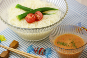 簡単料理☆トマト野菜つゆアレンジそうめん