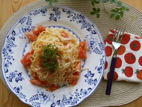 簡単☆ツナとトマトの冷製パスタ