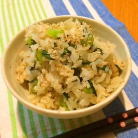 母の味♡混ぜるだけの野沢菜ごはん