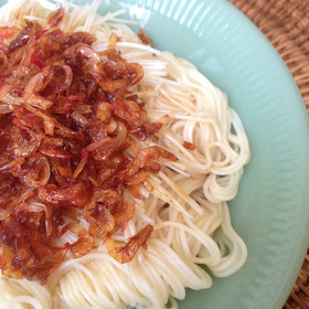 桜えびと白髪ねぎの素麺