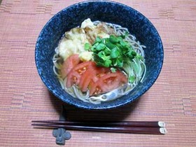 豚天トマト蕎麦