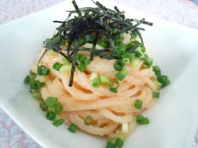 簡単ランチ☆バター風味の明太子うどん