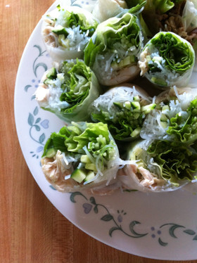 野菜と鶏肉のシャキシャキ生春巻き