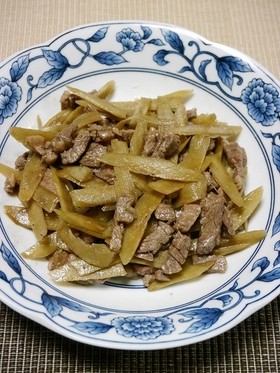 レンジで簡単！ごぼうと牛肉のしぐれ煮風