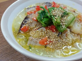 ☆カツオとホタテのアヒージョ塩ラーメン☆