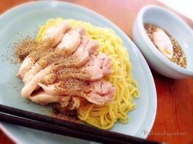 ざるラーメン茹で鶏！シンプル和風〜