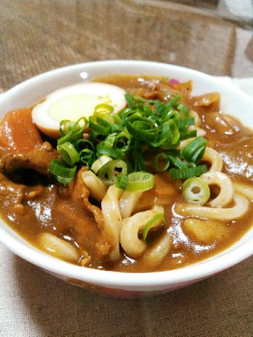 余りカレーでカレーうどん♡めんつゆで簡単