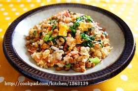 身長が伸びる！雑穀米でこまつなっとう炒飯