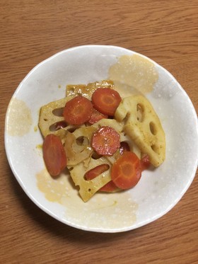 れんこんと金時にんじんのカレーきんぴら