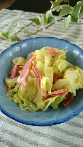 副菜☆キャベツとハムのカレー醤油和え★