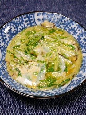 レンジで簡単！2分で水菜の卵とじ