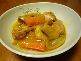 たまねぎと鶏肉のカレーケチャップ煮