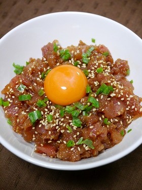 簡単！まぐろユッケ丼