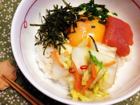 簡単☆とろろ明太丼！