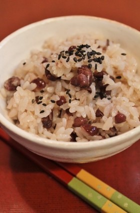 圧力鍋♪省エネ小豆・米・もち米の美味赤飯