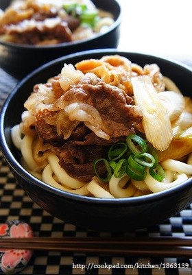 甘い煮汁がじゅわっと美味しい☆肉うどん