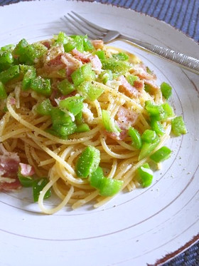 ピーマンとチーズのだし醤油スパゲティー