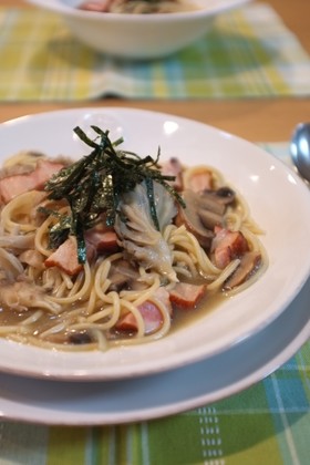 きのこバター醤油☆ワンポットパスタ♪