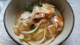 東丸スープを使った簡単あんかけうどん