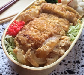 お弁当用のカツ丼(カツの卵とじ)はこれ！