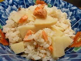 レンジで作る筍ご飯 No.2☆塩鮭入り！