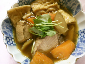 簡単！　和食　かつおと油揚げ　根菜の煮物