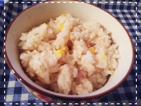 炊飯器で簡単！ツナとコーンの炊き込みご飯