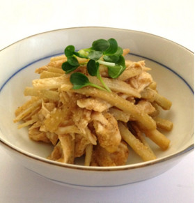 鶏とごぼうの胡麻酢あえ