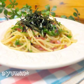 ♡梅干しと大葉のバター醤油パスタ♡