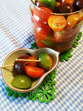 カラフル・ミニトマトの蜂蜜マリネ♪