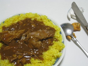 牛肉のかたまりとひよこ豆の圧力鍋カレー