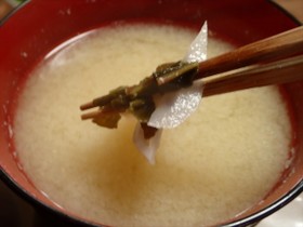 スイバと蓮根の味噌汁・食べてビックリ！