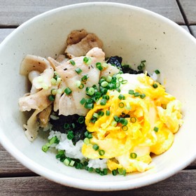 豚バラとふわふわ卵の丼☆