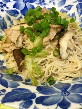 簡単❗️しいたけ・キャベツで焼きそうめん