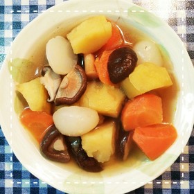 レンジ時短で簡単！根菜とこんにゃくの煮物