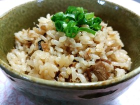 炊き込みご飯☆なめ茸とツナと生姜と塩昆布